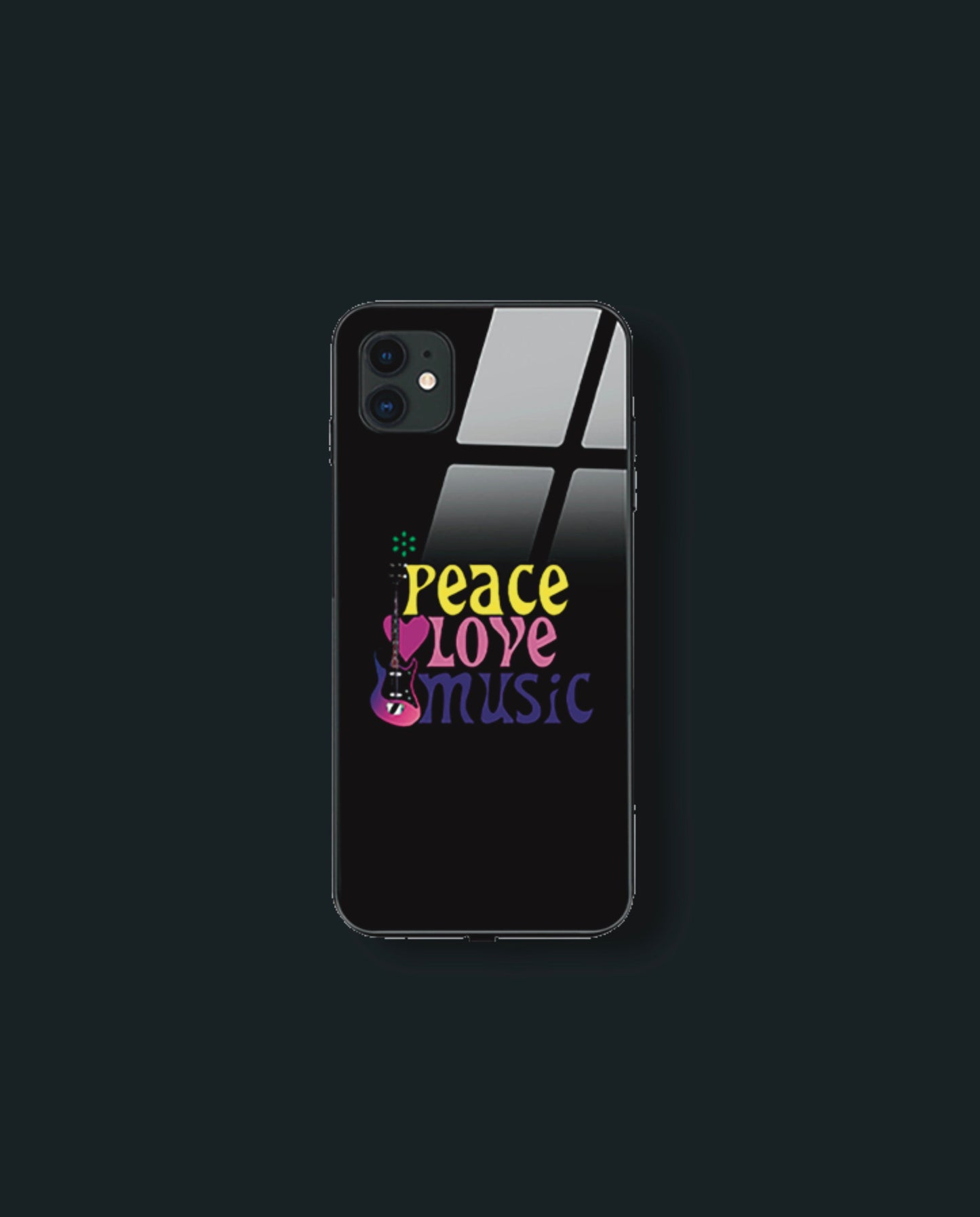 Coque de téléphone ICE-D "PEACE LOVE & MUSIC" Ref : 427