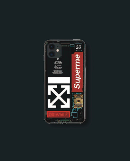 Coque de téléphone ICE-D "OFF-WHITE X Supreme"  Ref : 076